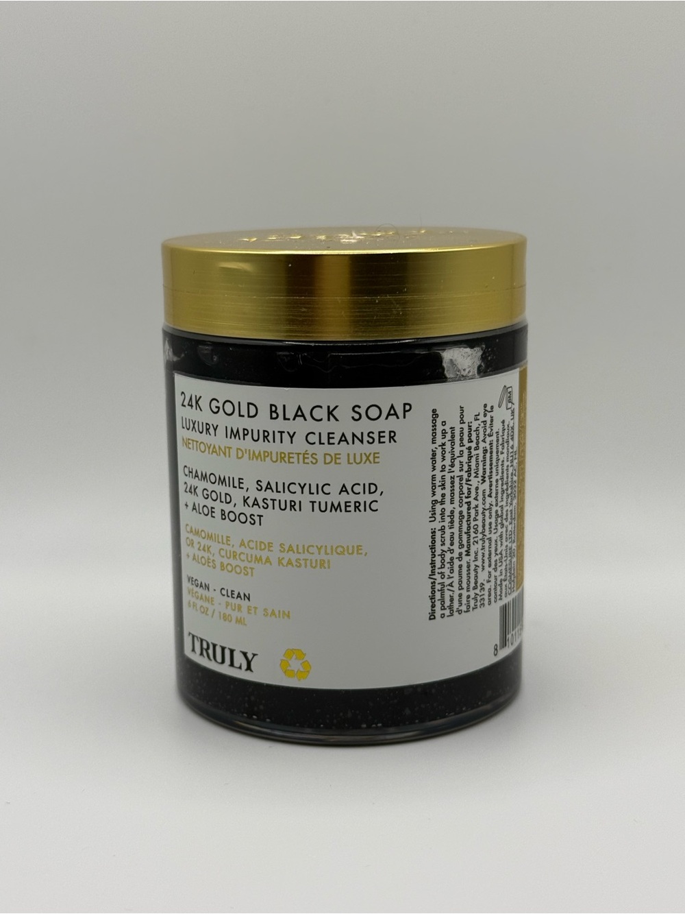 TRULY Black Jar with Gold Label Detox Cleanser